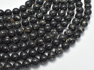 Shell Howlite-Black, 8mm (8.5mm)-Gems: Round & Faceted-BeadXpert