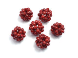 Jade - Red, 18mm Round, Made with 4mm Round Beads, 5pieces-BeadXpert