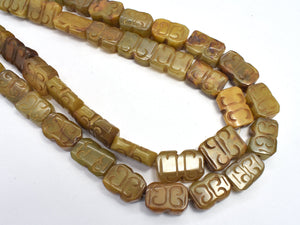 Jade, 13x18mm Carved Rectangle Beads-BeadXpert