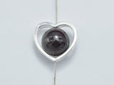 4pcs 925 Sterling Silver Heart Bead Frames, 12x11mm Heart-Metal Findings & Charms-BeadXpert