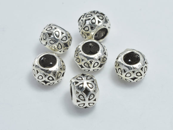 6pcs 925 Sterling Silver Beads-Antique Silver, 5.5x4mm Rondelle Beads-Metal Findings & Charms-BeadXpert