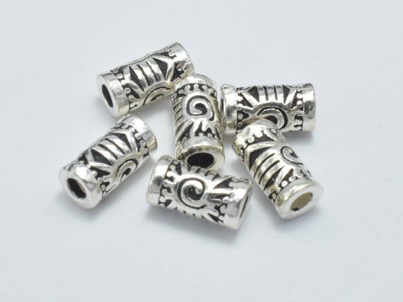 4pcs 925 Sterling Silver Beads-Antique Silver, 3.5x6.6mm Tube Beads-Metal Findings & Charms-BeadXpert