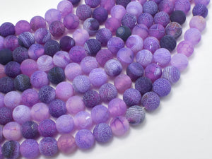 Frosted Matte Agate Beads- Purple, 7.8mm, Round Beads-Gems: Round & Faceted-BeadXpert