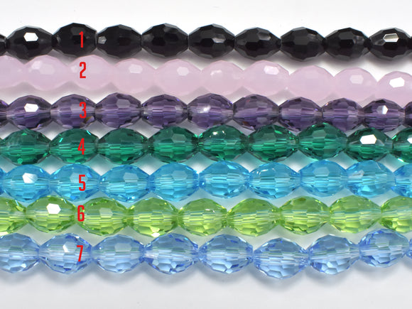 Crystal Glass Beads, 8x10 mm Faceted Rice-Pearls & Glass-BeadXpert
