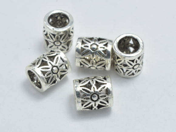 4pcs 925 Sterling Silver Beads-Antique Silver, 5x5.8mm Filigree Tube Beads-Metal Findings & Charms-BeadXpert