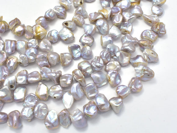 Fresh Water Pearl Beads, Mauve with AB, Top drilled Keshi, 9-11mm-Pearls & Glass-BeadXpert