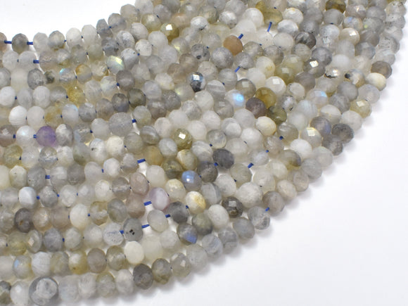 Labradorite Beads, 3.5x5mm Faceted Rondelle-Gems:Assorted Shape-BeadXpert