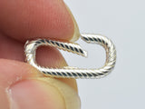 1pc 925 Sterling Silver Twisted Oval Clasp, Spring Gate Oval Clasp 17x9mm-BeadXpert