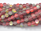 Matte Mystic Aura Quartz-Red, Rainbow, 6mm (6.3mm) Round-Gems: Round & Faceted-BeadXpert