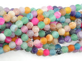 Frosted Matte Agate - Multi Color, 6mm Round Beads-Gems: Round & Faceted-BeadXpert