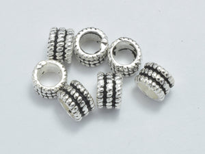 8pcs 925 Sterling Silver Beads-Antique Silver, 4.8x3.4mm Tube Beads-Metal Findings & Charms-BeadXpert
