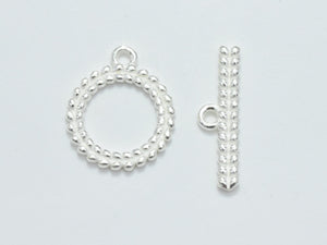 1set 925 Sterling Silver Toggle Clasps, Loop 15mm, Bar 20x3mm-BeadXpert