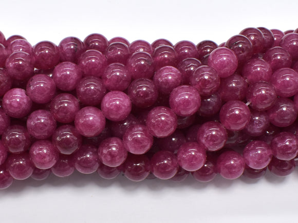 Jade Beads, Fuchsia, 8mm Round Beads-BeadXpert