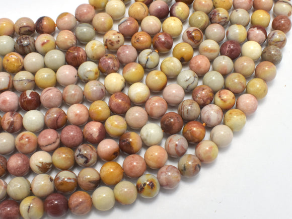 African Agate, 6mm, Round, 15.5 Inch-BeadXpert