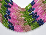 Jade - Multi Color, 8mm, Round, 15 Inch-BeadXpert