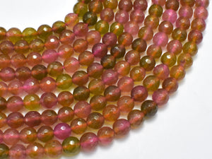 Watermelon Tourmaline Jade Beads - Multicolor, 8mm Faceted Round-Gems: Round & Faceted-BeadXpert