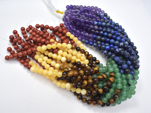 Chakra Gemstone Beads, 8mm Round-Gems: Round & Faceted-BeadXpert