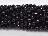 Black Tourmaline Beads, 6mm (6.6mm) Faceted Round-Gems: Round & Faceted-BeadXpert