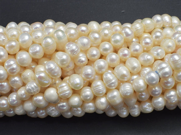 Fresh Water Pearl Beads-White Approx. 5.5-6.5mm Potato