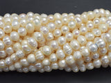 Fresh Water Pearl Beads-White Approx. 5.5-6.5mm Potato-BeadXpert