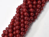 Jade Beads, Red, 8mm Round Beads-BeadXpert