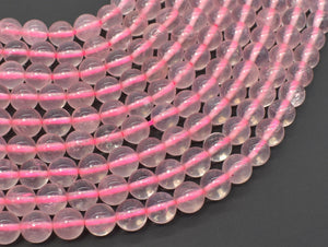 Rose Quartz Beads, 8mm Round Beads-Gems: Round & Faceted-BeadXpert