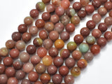 Red Amazonite Beads, 8mm, Round-BeadXpert