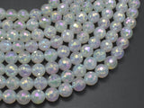 Mystic Coated Agate-White, 8mm Faceted Round-Agate: Round & Faceted-BeadXpert