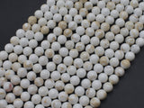 White Howlite, Round, 6mm, 15.5 Inch-BeadXpert