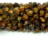 Tiger Eye, 8mm Star Cut Faceted Round-Gems: Round & Faceted-BeadXpert