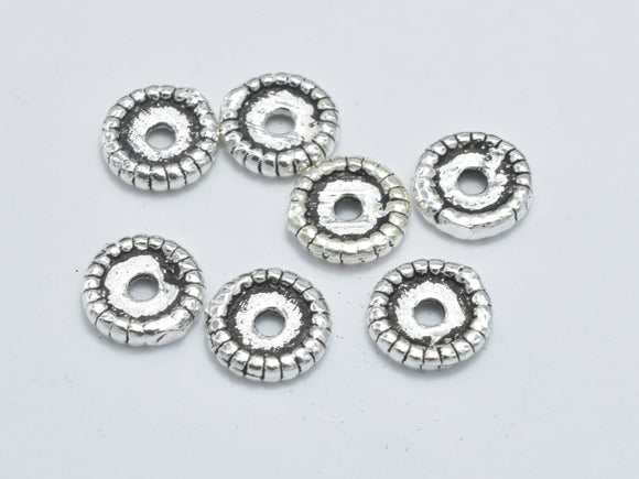 10pcs 925 Sterling Silver Spacers-Antique Silver, 6mm Space-Metal Findings & Charms-BeadXpert