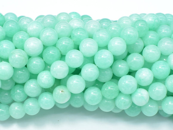 Jade Beads-Light Green, 8mm Round Beads-Gems: Round & Faceted-BeadXpert