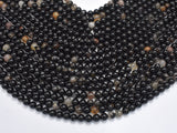 Black Tourmaline Beads, 6mm, Round-BeadXpert