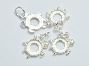 2pcs 925 Sterling Silver Charms, Turtle Charms, 12x14mm-BeadXpert