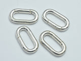 1pc 925 Sterling Silver Oval Clasp, Spring Gate Oval Clasp, Push Clip Clasp, 17x9mm-BeadXpert