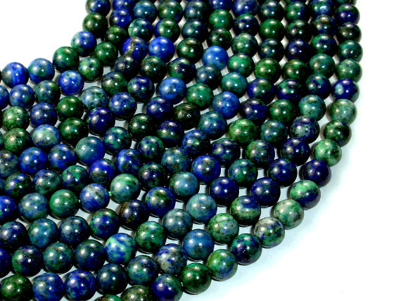 Azurite Malachite Beads, Round, 6mm (6.5mm)-Gems: Round & Faceted-BeadXpert