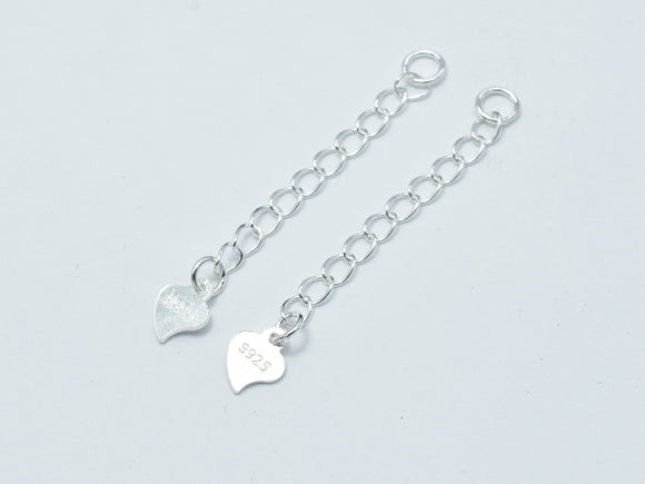 4pcs 925 Sterling Silver Extension Chain, 30mm Long-Metal Findings & Charms-BeadXpert