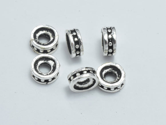 10pcs 925 Sterling Silver Beads-Antique Silver, 5mm Rondelle Beads, 5x2mm-Metal Findings & Charms-BeadXpert