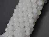 White Jade Beads, Round, 8mm(8.5mm)-Gems: Round & Faceted-BeadXpert