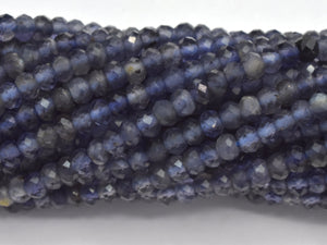Iolite Beads, 2x3mm Micro Faceted Rondelle-Gems:Assorted Shape-BeadXpert