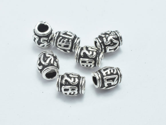 10pcs 925 Sterling Silver Beads-Antique Silver, Drum Beads, Spacer Beads, 4x5mm-Metal Findings & Charms-BeadXpert