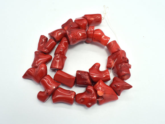 Red Bamboo Coral, 14-24mm Branch Beads-BeadXpert