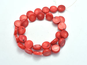 Red Bamboo Coral, 12mm Coin Beads-BeadXpert