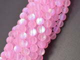 Matte Mystic Aura Quartz-Pink, 8mm (8.5mm) Round-Gems: Round & Faceted-BeadXpert