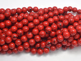 Shell Turquoise Howlite - Red, 8mm (8.5mm)-BeadXpert