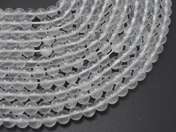 White Moonstone Beads, 6mm Round-Gems: Round & Faceted-BeadXpert