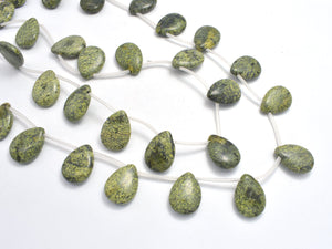 Russian Serpentine, 13x18mm Flat Teardrop Beads-BeadXpert