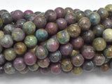 Ruby Apatite, Ruby in Kyanite, 8mm Round Beads-BeadXpert