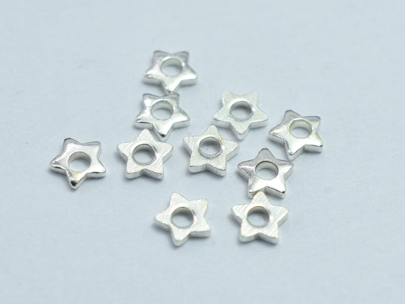 Approx. 50pcs 925 Sterling Silver Star Spacer, 3x3mm-BeadXpert