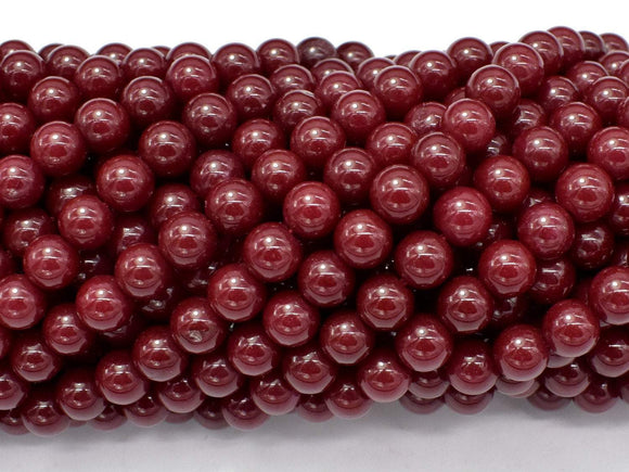Jade Beads-Red, 6mm (6.4mm) Round Beads-Gems: Round & Faceted-BeadXpert